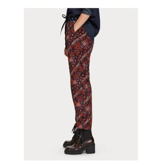New Anthropologie Scotch & Soda Hanley Trousers $125 SMALL Floral Elastic Waist - Picture 3 of 7